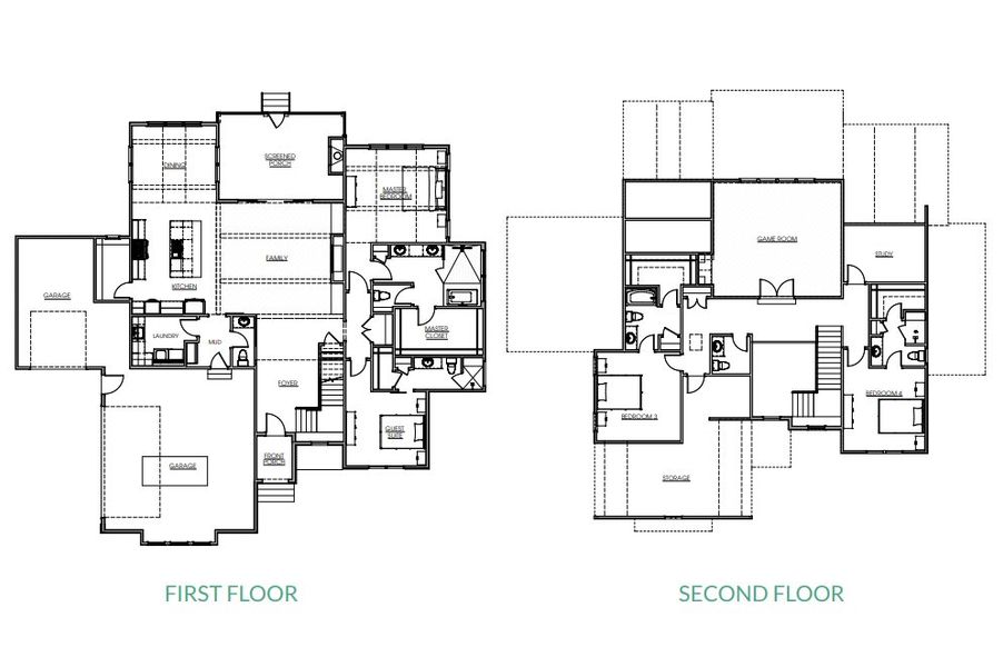 2D floor plan layout for the The Margot by Ken Harvey Homes in Carriage Farms, Raleigh, NC (Image 2). 2D floor plan layout for the The Margot by Ken Harvey Homes in Carriage Farms, Raleigh, NC (Image 2).
