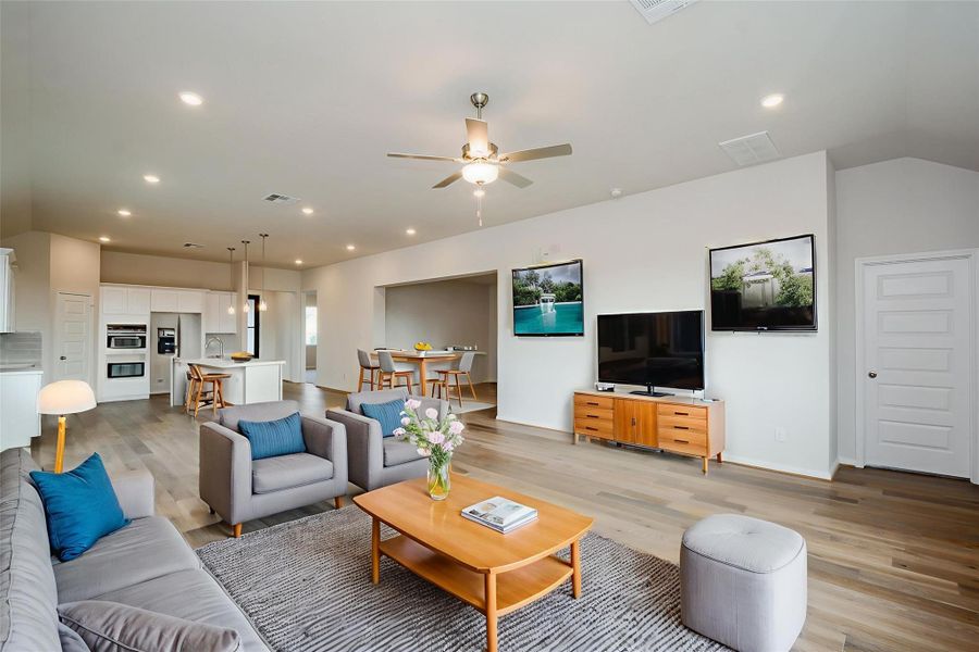 This living space is perfect for relaxation or family gatherings.