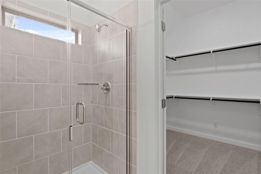 Primary Bathroom in the Pecan II home plan by Trophy Signature Homes – REPRESENTATIVE PHOTO Primary Bathroom in the Pecan II home plan by Trophy Signature Homes – REPRESENTATIVE PHOTO