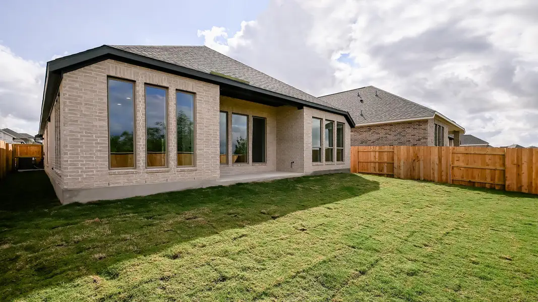 Exterior details and patio area of a home in Crosswinds, Kyle (Image 17). Exterior details and patio area of a home in Crosswinds, Kyle (Image 17).