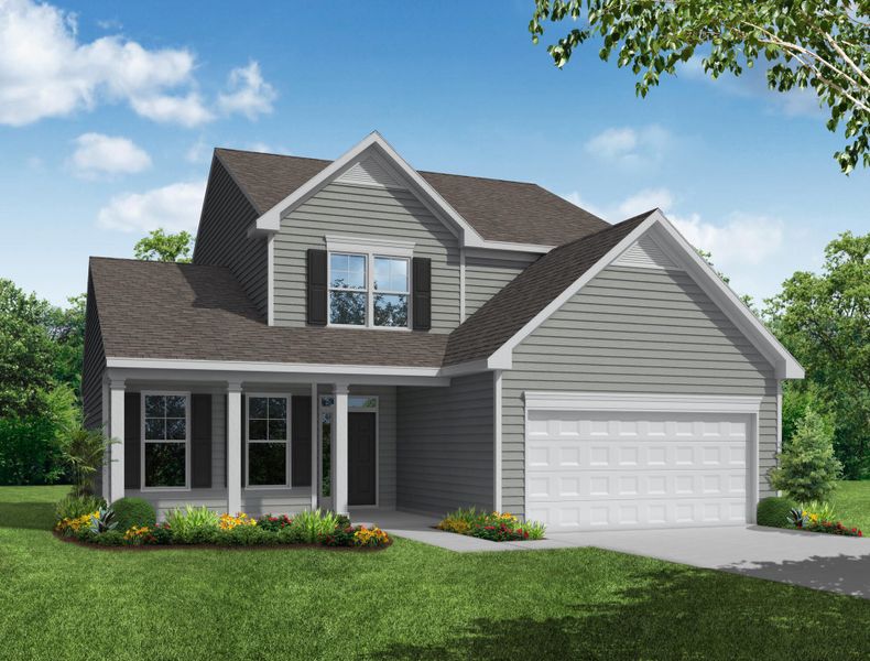 Front exterior of a new home in Founders Club, Moore, SC, highlighting curb appeal (Image 1). Front exterior of a new home in Founders Club, Moore, SC, highlighting curb appeal (Image 1).