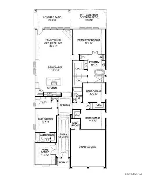 2D floor plan layout of this home in Haby Hill, San Antonio, TX (Image 3).