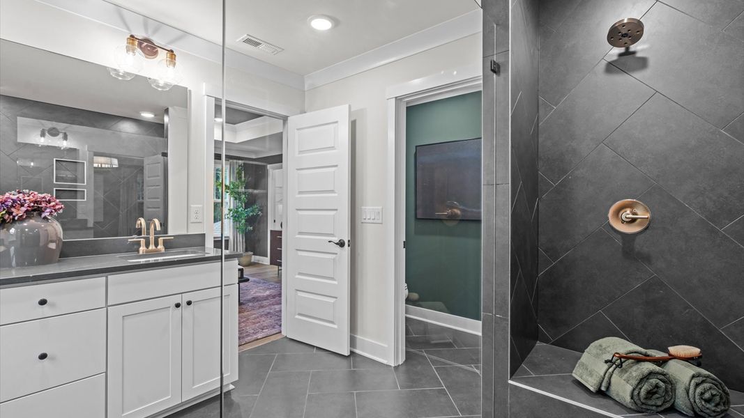 Representative furnished interior of a home built from the Pelham by DRB Homes in Station Pointe, Angier (Image 37).