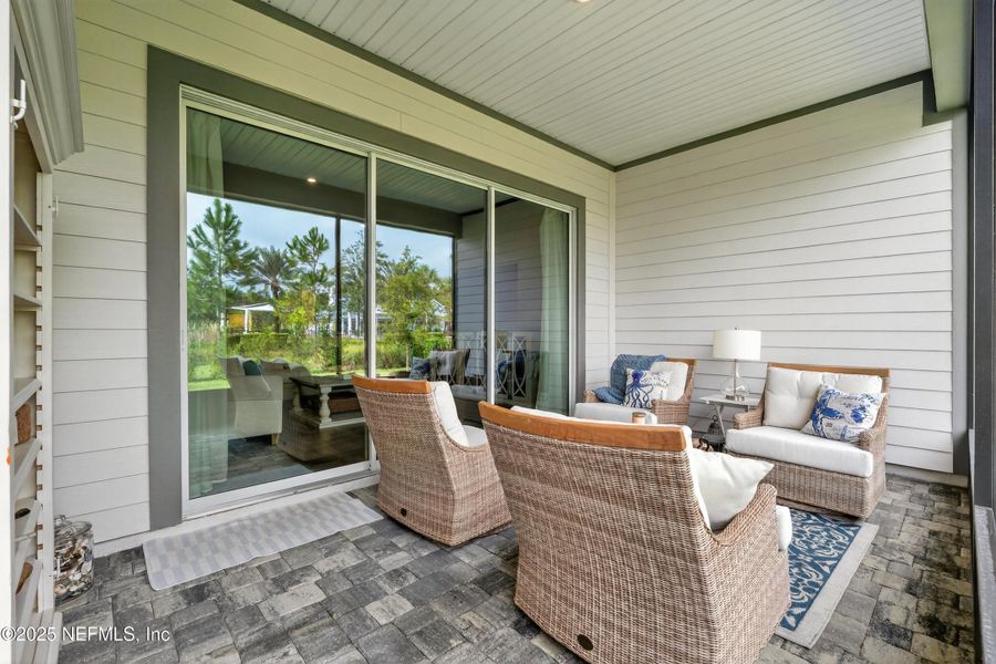 Exterior details and patio area of a home in RiverTown - WaterSong, St. Johns (Image 22).