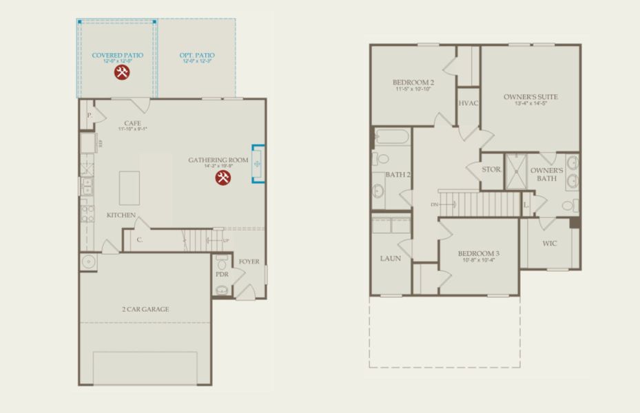 2D floor plan layout of this home in Grand Arbor, Blythewood, SC (Image 4).