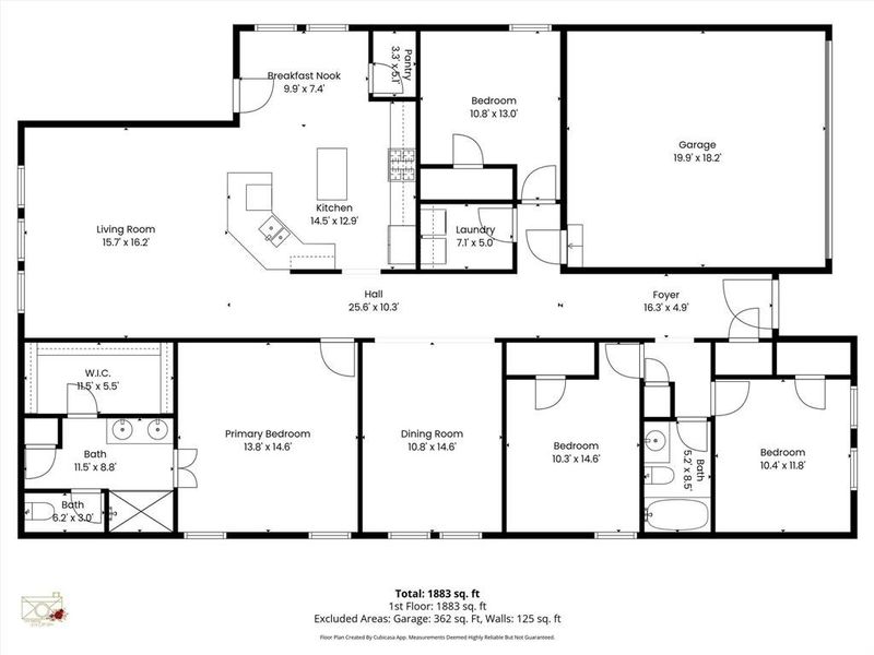 2D floor plan layout of this home in Azle Grove, Azle, TX (Image 5).