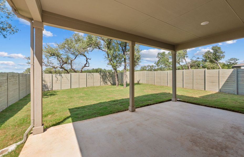 Exterior details and patio area of a home in Wolf Ranch, Georgetown (Image 21).