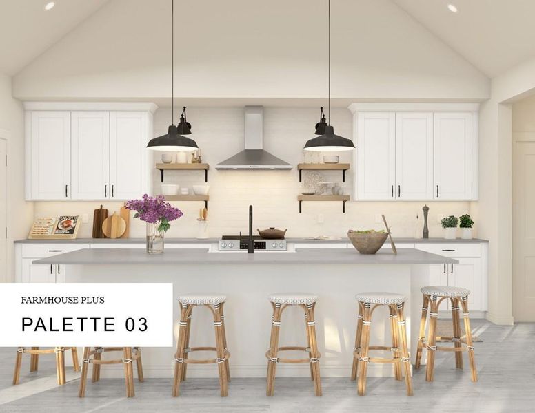 Farmhouse Look Palette 3 Selection Sheet (*Artist rendering used for illustration purposes only.) Farmhouse Look Palette 3 Selection Sheet (*Artist rendering used for illustration purposes only.)