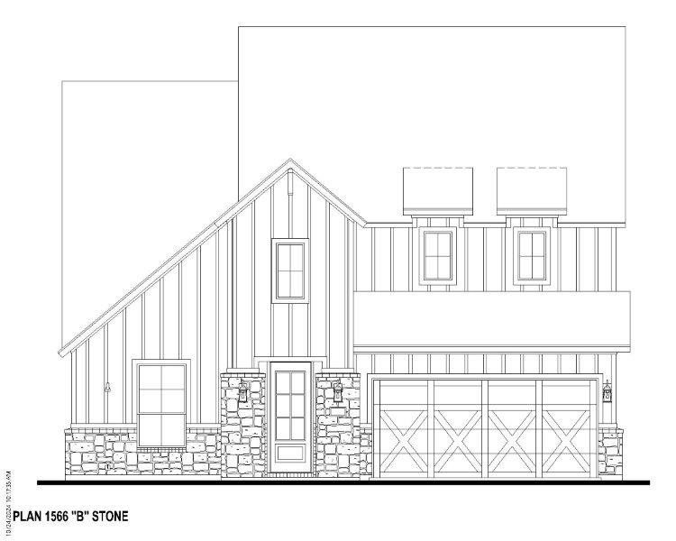 Plan 1566 Elevation B w/ Stone