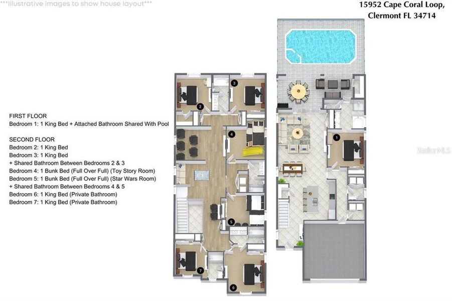 2D floor plan layout of this home in , Clermont, FL (Image 3).