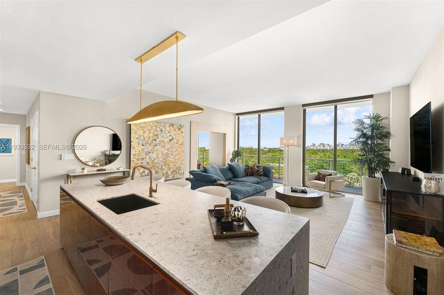 Furnished interior view inside a new home in , Miami (Image 19).