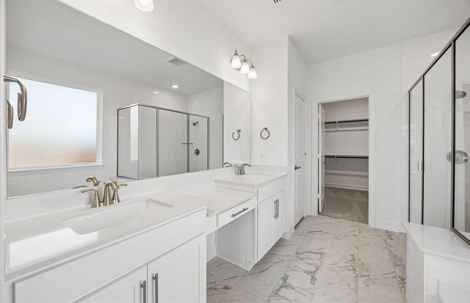 Primary bathroom with double vanity