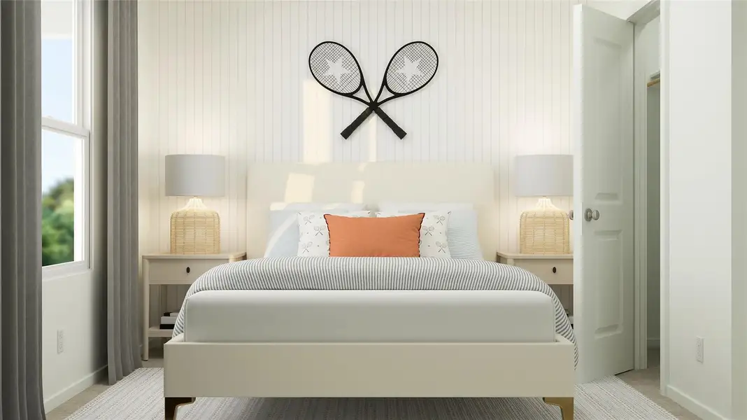 Furnished interior view inside a new home in Pradera: Watermill Collection, Uhland (Image 7).