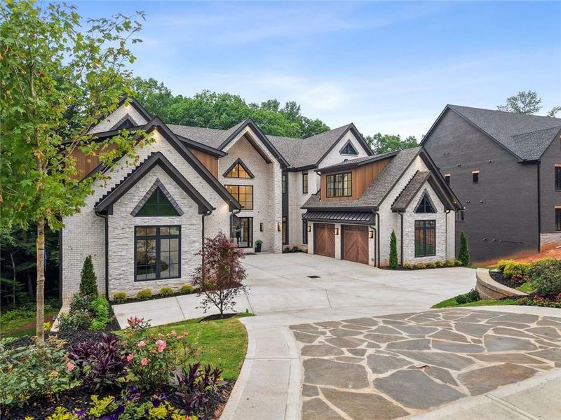 Front exterior of a new home in , Alpharetta, GA, highlighting curb appeal (Image 30). Front exterior of a new home in , Alpharetta, GA, highlighting curb appeal (Image 30).