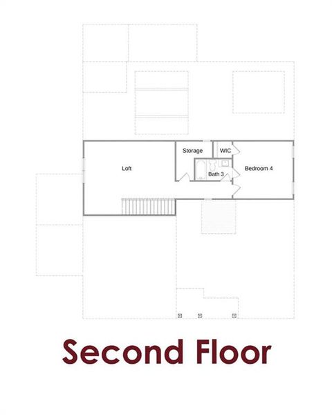 2D floor plan layout of this home in Ponderosa Farms Reserve, Gainesville, GA (Image 7).