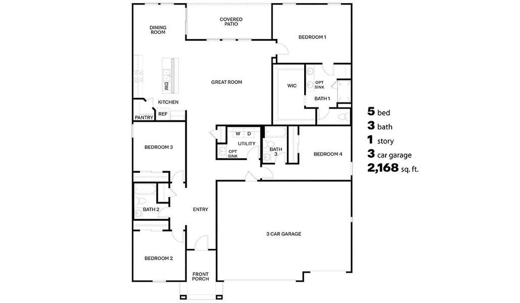 2D floor plan layout for the Eureka by D.R. Horton in Saguaro Bloom, Marana, AZ (Image 3).