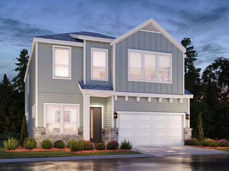 Front exterior of a new home in Kemah Crossing - Luxe Series, Kemah, TX, highlighting curb appeal (Image 1). Front exterior of a new home in Kemah Crossing - Luxe Series, Kemah, TX, highlighting curb appeal (Image 1).