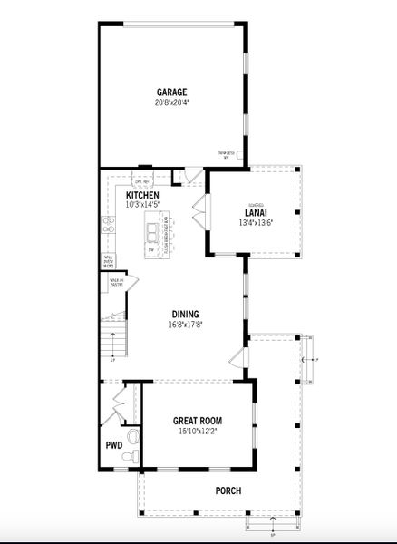 2D floor plan layout for the Anna Maria by Mattamy Homes in Celebration - Island Village, Celebration, FL (Image 3). 2D floor plan layout for the Anna Maria by Mattamy Homes in Celebration - Island Village, Celebration, FL (Image 3).