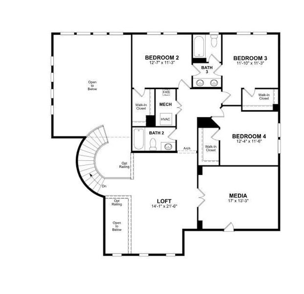Beazer Homes Heath Golf and Yacht Club Madison Floorplan.