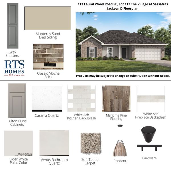 2D floor plan layout of this home in The Village at Sassafras, Allenhurst, GA (Image 3).