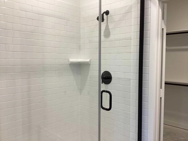 Primary Bathroom Construction Progress featuring the Noir Collection