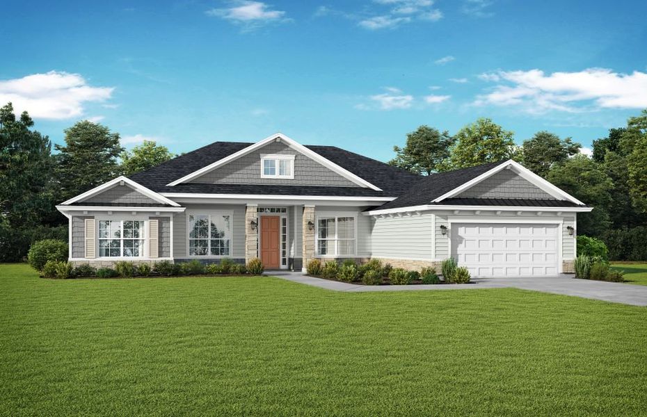 Representative exterior photo of a completed home built from the Venice by SEDA New Homes in Edwards Creek Estates, Jacksonville, FL (Image 5). Representative exterior photo of a completed home built from the Venice by SEDA New Homes in Edwards Creek Estates, Jacksonville, FL (Image 5).