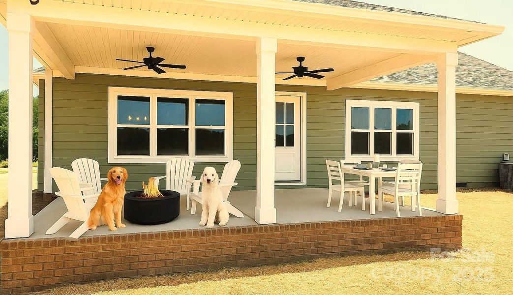 Outdoor living on the covered back patio.