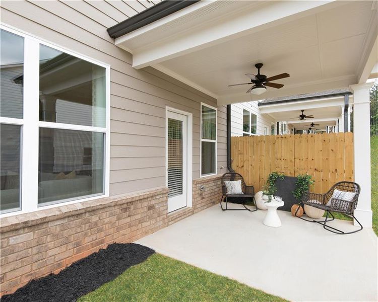 Exterior details and patio area of a home in Mulberry Summit, Flowery Branch (Image 3). Exterior details and patio area of a home in Mulberry Summit, Flowery Branch (Image 3).
