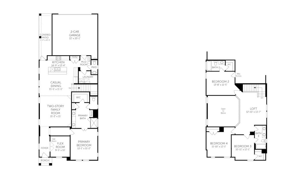 2D floor plan layout for the Karnes by Coventry Homes in Ramble, Celina, TX (Image 3).