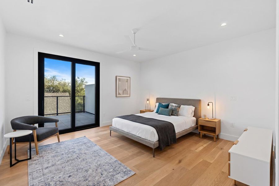 Secondary guest bedroom upstairs virtually staged. Secondary guest bedroom upstairs virtually staged.