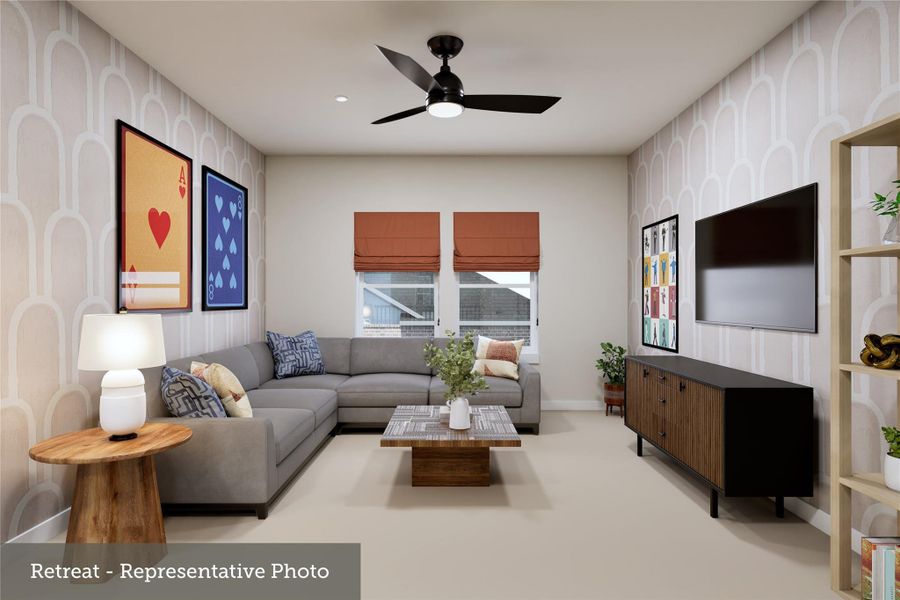 Furnished interior view inside a new home in The Highlands - Grove Collection, Porter (Image 7).