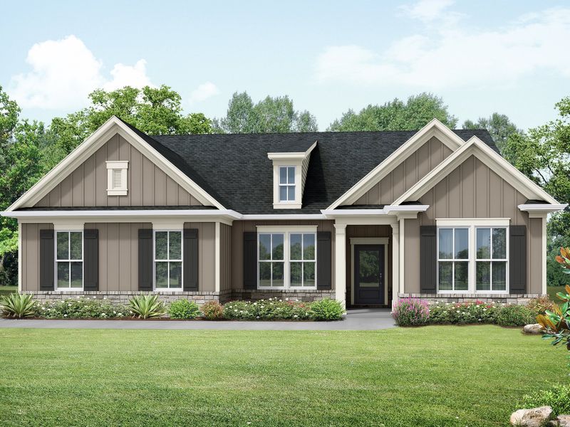 Representative exterior photo of a completed home built from the The Rosewood by My Home Communities in Legends at Old Monroe, Monroe, GA (Image 6).