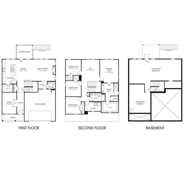 2D floor plan layout of this home in Martin Springs - Estate Series, Lawrenceville, GA (Image 2).