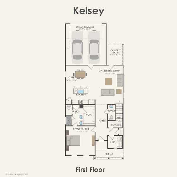 2D floor plan layout for the Kelsey by Pulte Homes in Pinnacle at Legacy Hills, Celina, TX (Image 3).