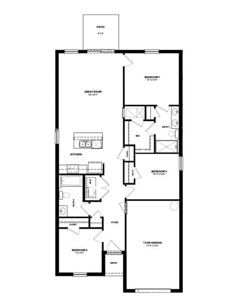 2D floor plan layout of this home in Brighton Park, Hudson, FL (Image 2). 2D floor plan layout of this home in Brighton Park, Hudson, FL (Image 2).