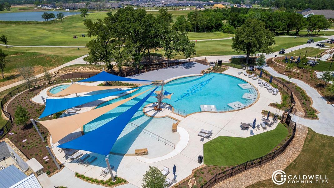 Relax and recharge at the brand-new resort-style pool at Chambers Creek—exclusively designed for active adult living, with shaded areas and plenty of space to unwind in style.