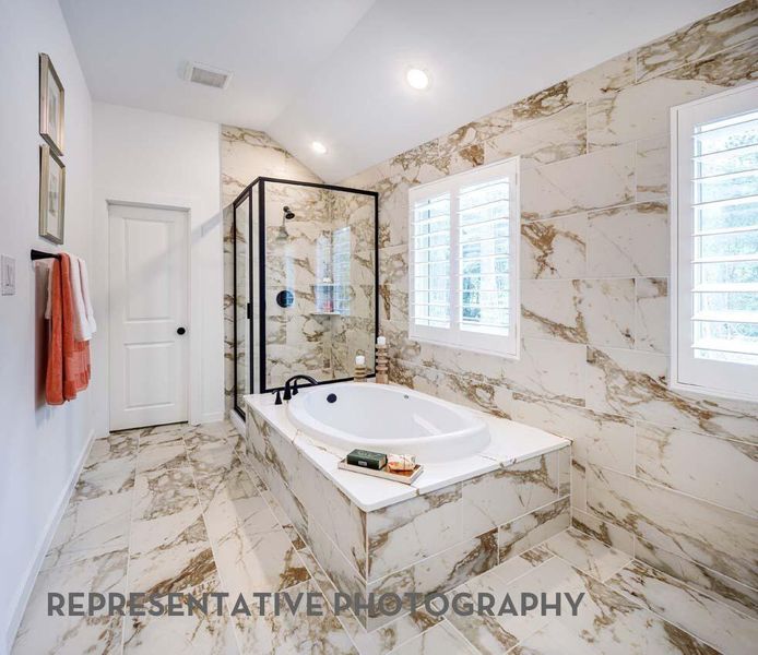 Furnished interior view inside a new home in Bridgeland, Cypress (Image 41).