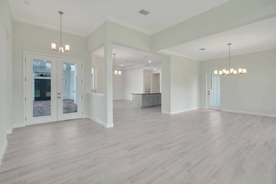 Representative unfurnished interior of a home built from the The Courtyard IV by ABD Development in Toscana, Palm Coast (Image 18). Representative unfurnished interior of a home built from the The Courtyard IV by ABD Development in Toscana, Palm Coast (Image 18).