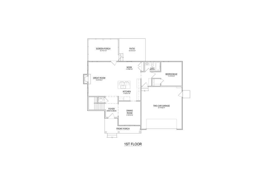 2D floor plan layout of this home in Cheshire Landing, Grimesland, NC (Image 3).