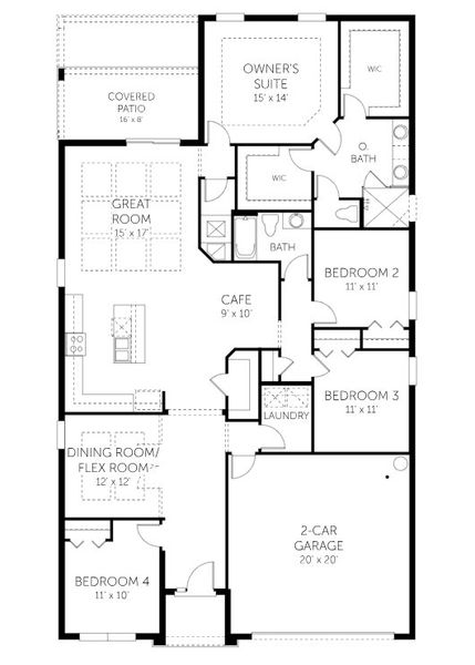 2D floor plan layout of this home in Cypress Park Estates, Haines City, FL (Image 2).