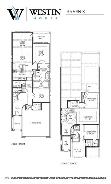 2D floor plan layout for the The Haven X by Westin Homes in Austin Point, Richmond, TX (Image 3).
