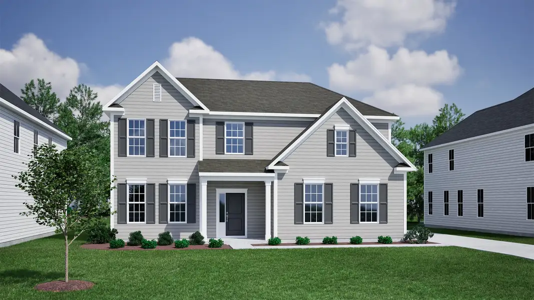 Representative exterior photo of a completed home built from the Savannah - Vanguard Collection by Mungo Homes in Scotts Hill Village, Wilmington, NC (Image 15).