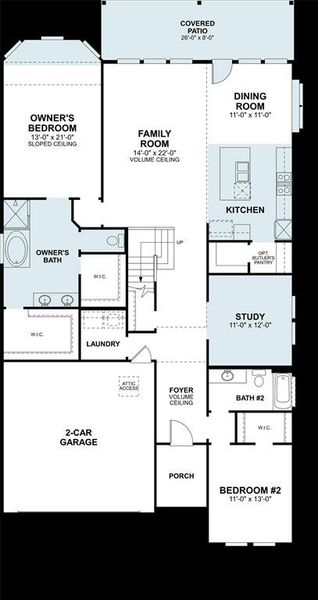 2D floor plan layout of this home in Lilyana, Celina, TX (Image 3).