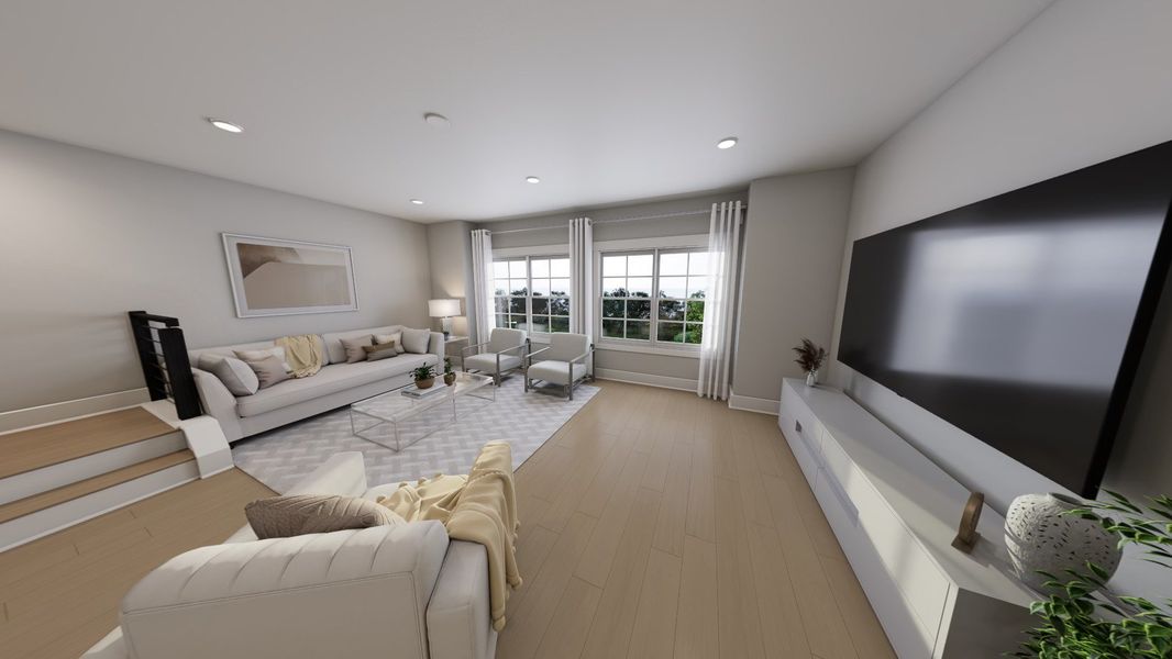 Representative furnished interior of a home built from the Atlas - Midtown Collection by Baker Residential in Atwater Station - Midtown Collection, Fuquay Varina (Image 11).