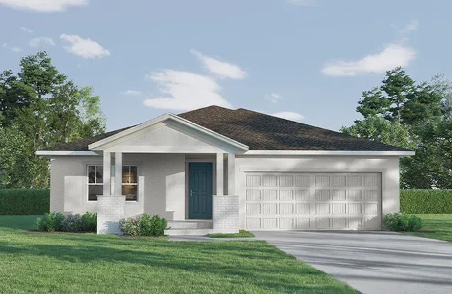 Front exterior of a new home in Seaflower, Bradenton, FL, highlighting curb appeal (Image 1). Front exterior of a new home in Seaflower, Bradenton, FL, highlighting curb appeal (Image 1).