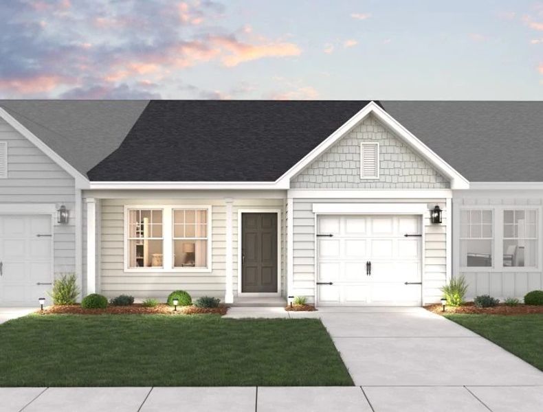 Front exterior of a new home in Blue Heron Retreat, Little River, SC, highlighting curb appeal (Image 1). Front exterior of a new home in Blue Heron Retreat, Little River, SC, highlighting curb appeal (Image 1).