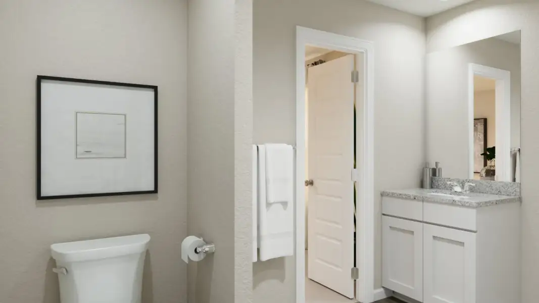 Representative furnished interior of a home built from the The Emerald by Legend Homes in River's Edge, Conroe (Image 15).