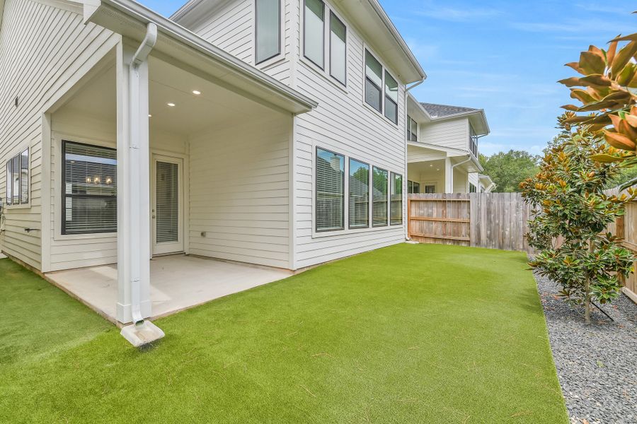Exterior details and patio area of a home in Summer Place  35', Montgomery (Image 24).