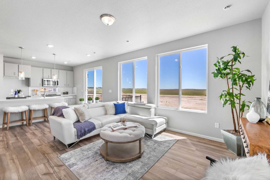 Furnished interior view inside a new home in Banning Lewis Ranch - New Homes Colorado Springs, Colorado Springs (Image 11). Furnished interior view inside a new home in Banning Lewis Ranch - New Homes Colorado Springs, Colorado Springs (Image 11).