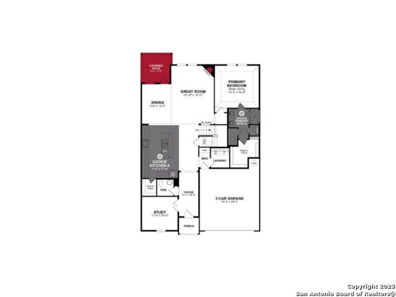 2D floor plan layout of this home in Morgan Meadows, San Antonio, TX (Image 3).
